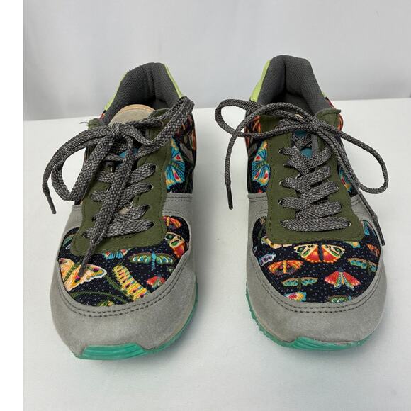 Inkkas Flutterby Vegan Jogger Sneakers Womens 7 Multi Butterfly Artsy Fun - Picture 2 of 8